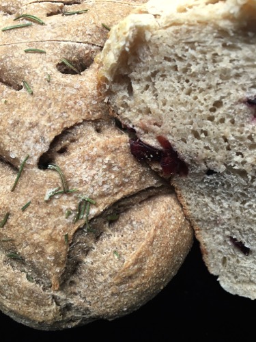 Sourdough bread: Rosemary/Pink Himalayan Salt and Cranberry